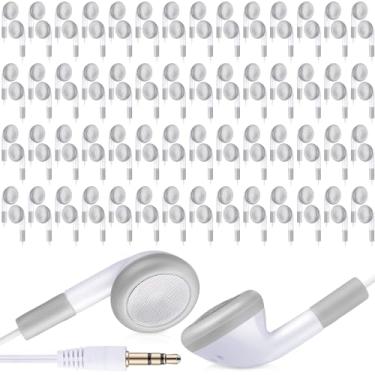 Imagem de Konohan 150 unidades de fones de ouvido a granel com fones de ouvido de 3,5 mm com fio, fone de ouvido com fio para professores adultos, escritório, casa, computador, viagem, biblioteca, embalado