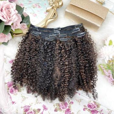 Imagem de APLIQUE TIC TAC Bio Vgetal Cacheado Giovana - Castanho com Luzes (6 TE