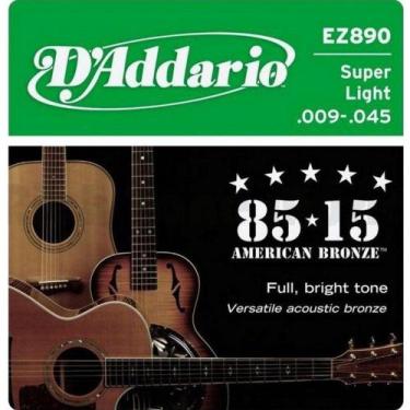 Imagem de D'Addario - Encordoamento Bronze Wound 009 Para Violão EZ890 - D Addar
