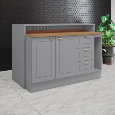 Imagem de Kit Ilha Gourmet 2 Portas 3 Gavetas com Tampo