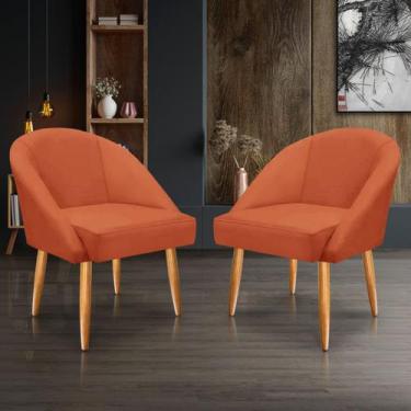 Imagem de KIT 2 Cadeira Lua Veludo Decorativa Luxo - SELMINHADECOR, terra cota