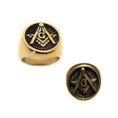 Imagem de Anel Símbolo Maçônico Compasso G Maçon em Aço Inox (22)