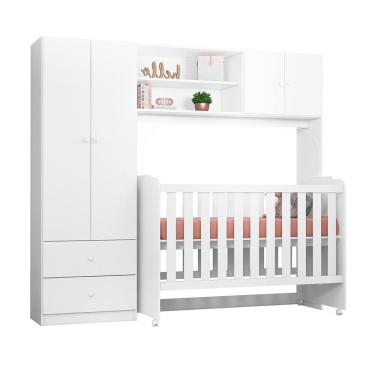 Imagem de Berço Amore com Conjugado Ternura Branco Conjunto Prático e Elegante P Bebê - Peternella Móveis