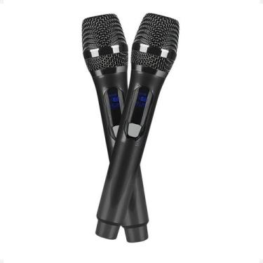 Imagem de Microfone Sem Fio Duplo Profissional M87 UHF Alta Qualidade de Som Din