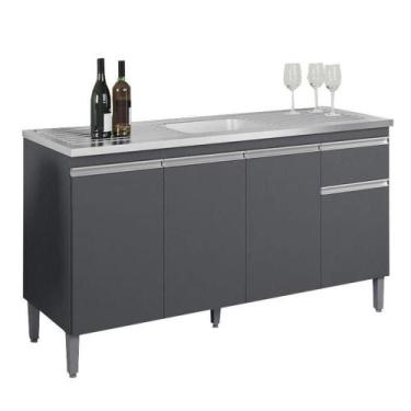 Imagem de Balcão De Pia Tatiane 150 Cm Cinza Fosco - Ajl - AJL MÓVEIS