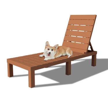 Imagem de DIMAR GARDEN Chaise Lounge, espreguiçadeira de resina à prova d'água, poltrona de piscina, caramelo