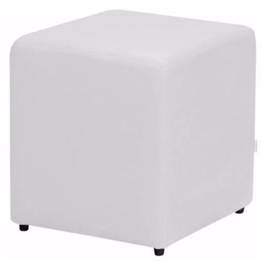 Imagem de Puff Quadrado Corino Branco Nay Estofados