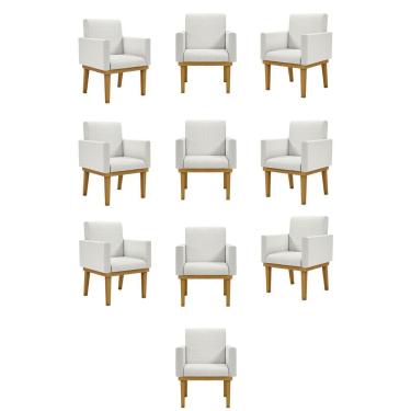Imagem de Kit 10 Cadeiras Escritório Reforçadas Recepção Luxo Bege