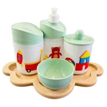 Imagem de Kit Higiene Baby Brinquedos Menino e Menina c/bandeja em MDF - Dóia Ki