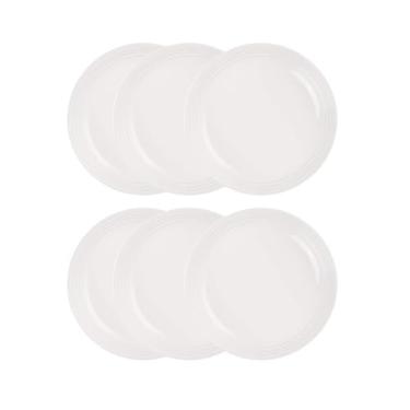 Imagem de Jogo de 6 Pratos Fundos de Cerâmica 22 cm Branco