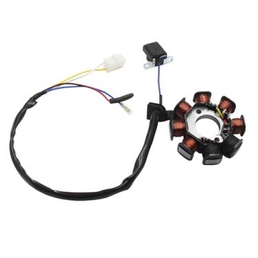 Imagem de Bobina de estator magnético de cobre de 8 polos GY6 50cc 139QMB Scooter Moped ATV Go Karts TaoTao Sunl Roketa (4 fios, 2 pinos, AC)