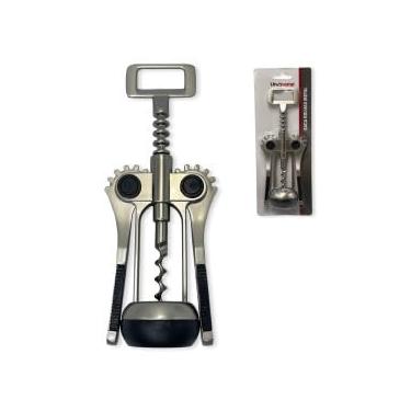 Imagem de Saca Rolhas em Aço Inox, 19cm x 7,5cm, Abridor de Vinho Profissional, 215g