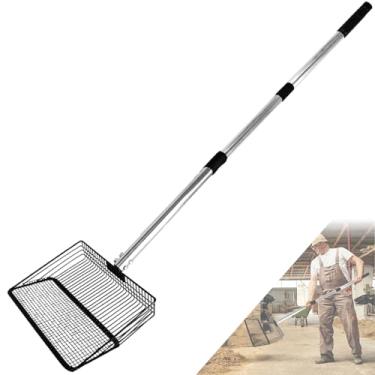 Imagem de Jtuxcke Colher de cocô de galinha de 25,4 cm, colher de areia grande para galinheiro com cabo de aço inoxidável, pá de galinheiro 4 em 1 (91 a 160 cm), acessórios para limpeza de galinheiros