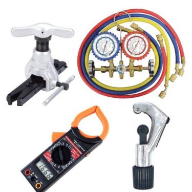 Imagem de Kit Ferramentas Com Manifold Alicate Amperímetro Flangeador - Refriger