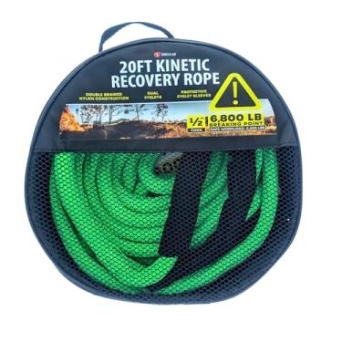 Imagem de SE Corda De Recuperação Cinética 1/2" X 20 Pés Em Verde Neon - Ponto Ruptura 6.800 Libras, Carga Trabalho Segura 2.265 Para Caminhões, Quadriciclos, Jipes, Utvs, Emergências Tratores, Reboques, Off-