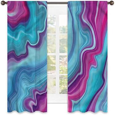 Imagem de Cortinas blecaute de mármore – Cortinas de quarto e sala de estar com isolamento térmico, economia de energia e redução de ruído, L 106 x C 213 cm