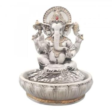Imagem de Estátua Grande Decorativa da Deusa Ganesha Símbolo de Sorte e Fortuna com Mandala Dourada(Fonte ganesha)