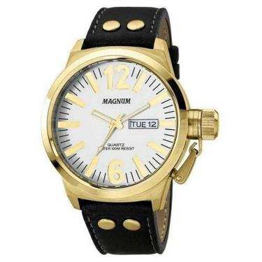 Imagem de Relógio MAGNUM análogo couro ma31524b dourado-Masculino