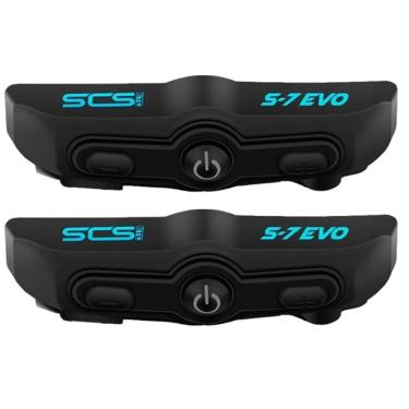 Imagem de Par de Intercomunicadores Moto Capacete Motoqueiro Microfone Scs S7 Evo Bluetooth 5.0,