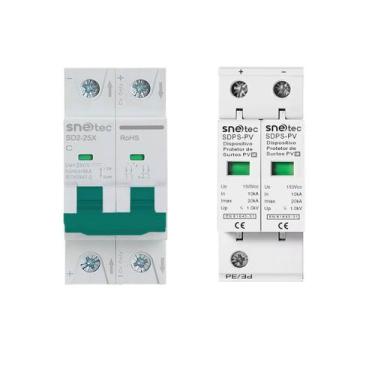 Imagem de Kit String Box Solar 2P Disjuntor 250V + DPS 150V 20kA DC CC - SNETEC,