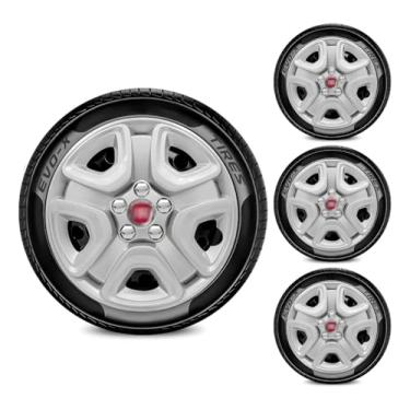 Imagem de Jogo 4 Calota Aro 16 Toro 2017 2018 2019 2020 2021 2022 2023 + Emblema Vermelho