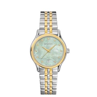 Imagem de Balmain, Lady, Beleganza, bicolor (aço e PVD amarelo), feito na Suíça, quartzo, verde, aço inoxidável 316L, B83523976