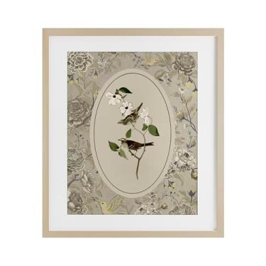 Imagem de Stupell Industries Impressão emoldurada Bird & Toile in Neutrals Birch Under Glass design by Radhika Modi, 16 x 13