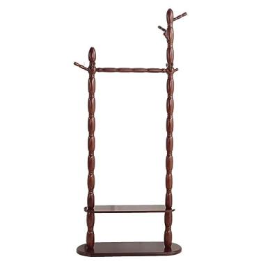 Imagem de Cabide de madeira maciça, fácil de montar, sem necessidade de ferramentas com 9 ganchos usados no quarto, sala de estar, escritório