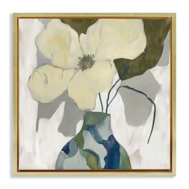 Imagem de Stupell Industries Boho Modern Petals Gold Framed Floater Canvas Wall Art Design por Elara Yasna, 45,7 x 45,7 cm