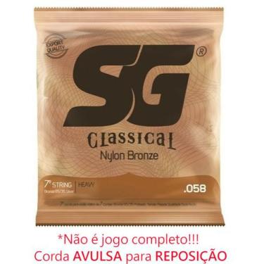 Imagem de Sétima Corda Avulsa SG violao nylon 7 cordas bronze 65/35