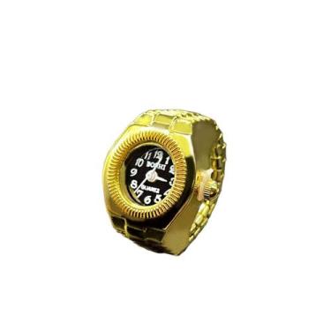 Imagem de Anel Relógio Feminino Aço Inoxidável Quartzo Analógico - Bozhi, Preto