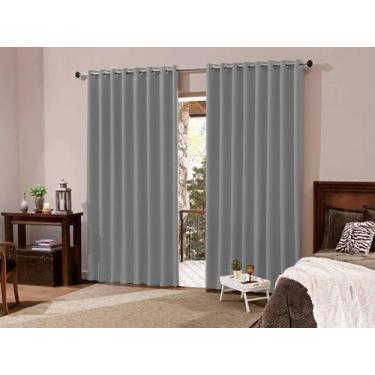 Imagem de Cortina Blackout Tecido 3x2,3 Sala/Quarto - Admirare, Cinza
