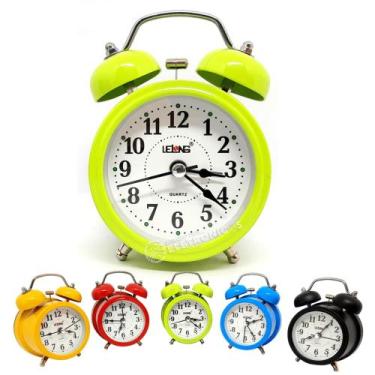 Imagem de Relógio de Mesa Retrô Com Despertador  De Corda Mecânico  Dois Sinos B