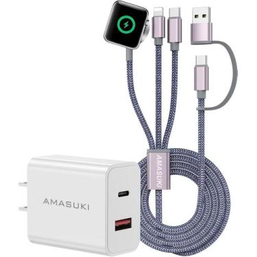 Imagem de Cabo de carregamento múltiplo Amasuki para Apple Watch e iPhone com PD