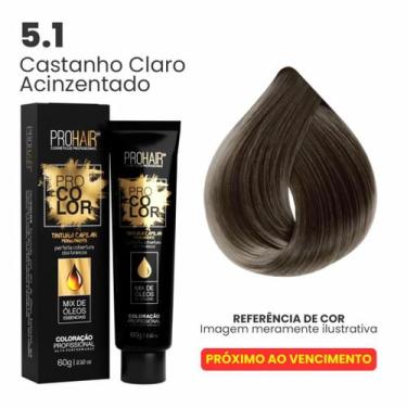 Imagem de Coloração Profissional 60g Pro Color - PROHAIR, 5.1 Castanho Claro