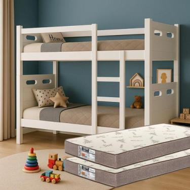 Imagem de Beliche ou 2 Camas Solteiro com 02 Colchões Macios Grade Superior Robu