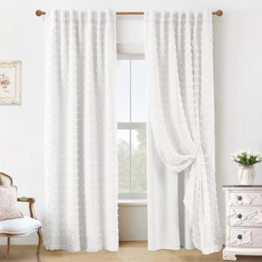 Imagem de Cortinas Lino Rosa White Blackout Ruffle 213 cm, decoração de quarto