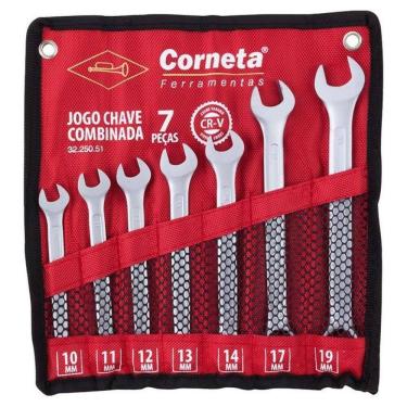 Imagem de Jogo De Chave Combinada 7 Peças Plana 10 A 19 Corneta