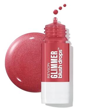 Imagem de Revlon Glimmer Blush Drops, blush líquido para bochechas, acabamento em pó líquido a aveludado, brilhante, alto pigmento, 103 campos de rosas, 9,5 ml