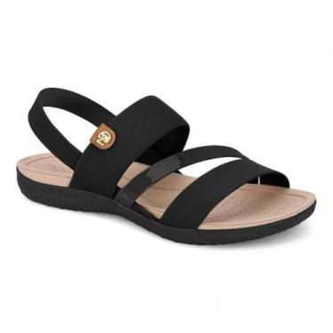 Imagem de Sandália Modare Rasteira Feminina 7125.233, Preto, Camel, 37