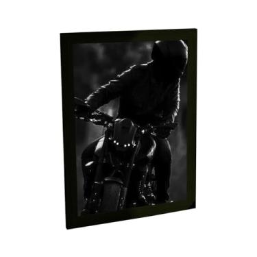 Imagem de Quadro Decorativo Moto Esportiva Preta Foto Decoração Poster Quarto Sala