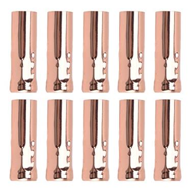 Imagem de Mangas de Cobertura de Vela, 10 Peças E14 Tubo de Metal Soquete de Vela Cobre Mangas Acessórios de Iluminação Diy para Lustres de Cristal Doméstico (Ouro rosa)