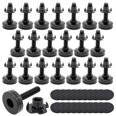 Imagem de laffoonparts 20 pacotes de niveladores de móveis resistentes de 3/20.3 cm-16 fios, adequados para mesas, armários, cadeiras, sofás, bancadas de trabalho e outros móveis resistentes