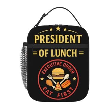 Imagem de Lancheira divertida de presidente para adultos e crianças – Air Fork One Top Secret Gag Gift Lunch Box – Lancheira reutilizável isolada para trabalho, escola, escritório, presente de elefante branco