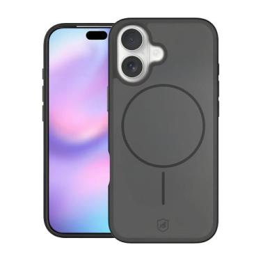 Imagem de Capa case capinha compatível com iPhone 17 Magsafe Wave Fumê Preta Gsh