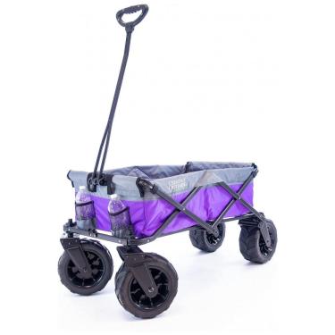 Imagem de Carrinho Dobrável para Camping e Jardim com Rodas para todos os Terrenos, Capacidade 70kg, Creative Outdoor, Cinza e Roxo