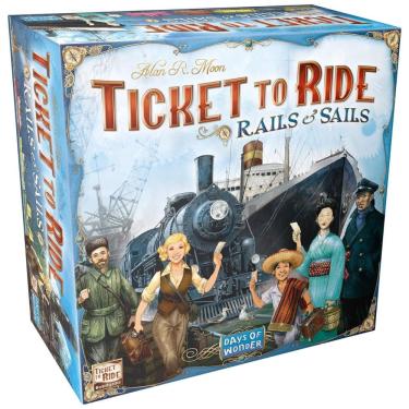 Imagem de Ticket to Ride Rails Sails Jogo de Tabulheiro Divertido para Família para Crianças a pa...
