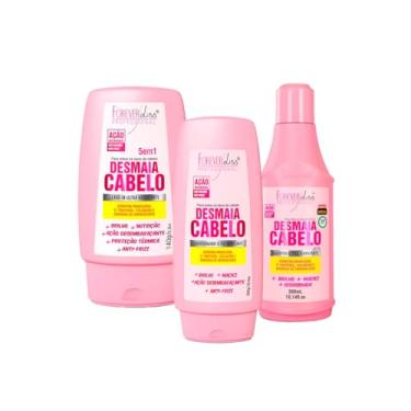 Imagem de Kit Desmaia Cabelo Shampoo, Condi. e Leave-in Forever Liss