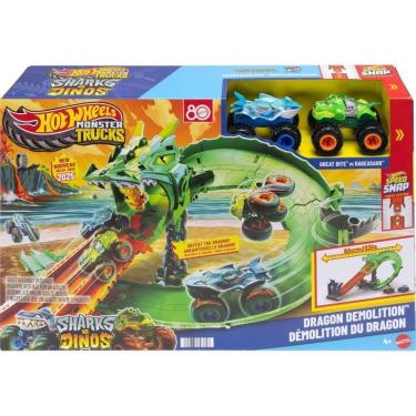 Imagem de Hot Wheels Monster Trucks Pista Destruicao Dragao Jfr06