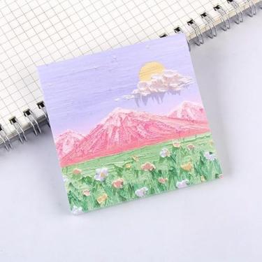 Imagem de 80 peças de notas adesivas cores vintage pintura a óleo marcadores de página papel papelaria autoadesivos materiais de escritório adesivos planejadores marcadores de página